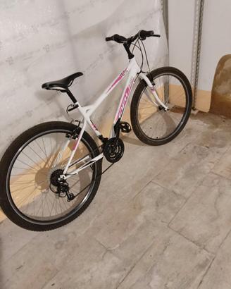 Bicicletta bianca e rosa