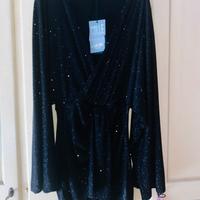 Vestito corto nero glitterato-nuovo con cartellino
