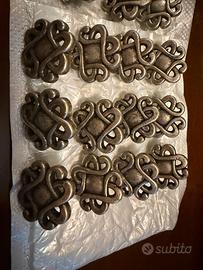 15 Pomelli Vintage Barocchi simil Argento anticato