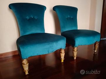 Coppia di poltroncine veneziane antiche da camera