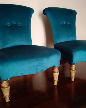 Coppia di poltroncine veneziane antiche da camera