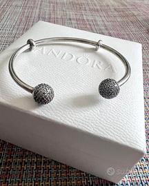 PANDORA BRACCIALE RIGIDO IN ARGENTO CON FERMI