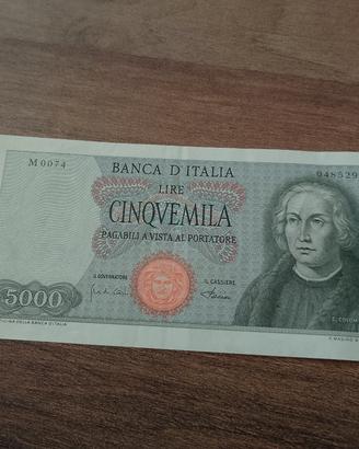 Banconota 5000 lire Colombo alta conservazione 