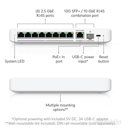  Ubiquiti USW-Flex-2.5G-8-EU UniFi 8-port 2.5gbit