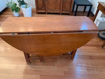 Tavolo legno da pranzo rotondo pieghevole