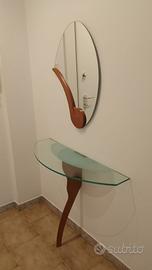 Console ingresso vetro e ciliegio