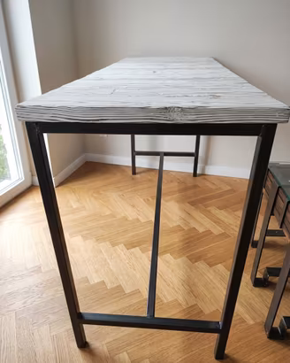 Bancone alto ferro legno bianco industrial style