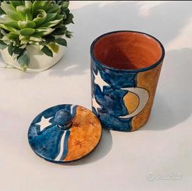 Porta spezie in ceramica decorato