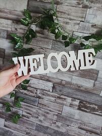 SCRITTA WELCOME/BENVENUTO IN LEGNO