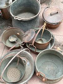 Pentole in rame vintage