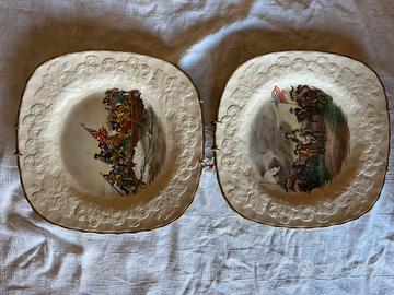 coppia di piatti rappresentativi da collezione 