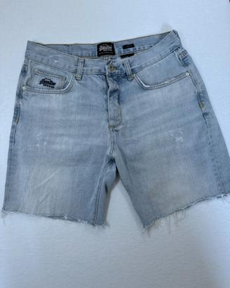 Bermuda Jeans Superdry Uomo W32 Denim Chiaro
