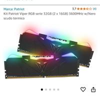 Ram Patriot Viper RGB serie 32GB (2 x 16GB)