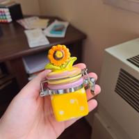 Barattolino in ceramica con girasole