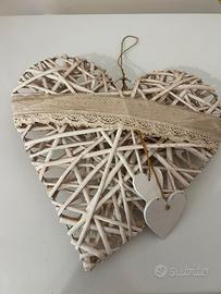 Decorazione in vimini CUORE da appendere