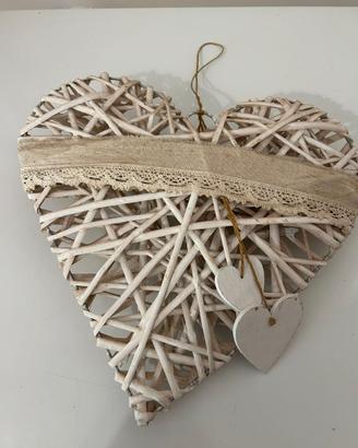 Decorazione in vimini CUORE da appendere