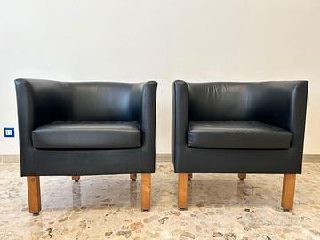 2 poltroncine Ikea nere ecopelle