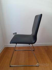 4 sedie IKEA LILLÅNÄS, cromato/finta pelle nero
