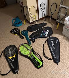 Lotto di sette racchette con borsone Nike
