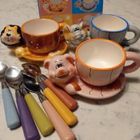 set tazzine da caffe originali con cucchiaini