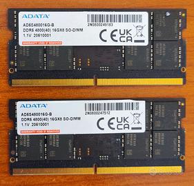 Memoria RAM DDR5 SO-DIMM ADATA 16+16 GB 4800(40)