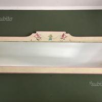 Specchiera dipinta a mano cigni rosa neoclassico