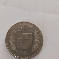 Moneta 5 franchi svizzeri 1983.