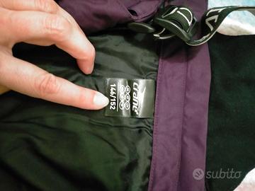 pantalone sci junior colore viola con bretelle mis