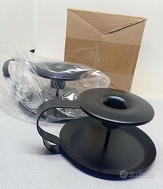 Due portacandela moderni in ferro nero candelabri