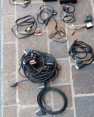 10 cavi scart + altri cavi + centraline scart