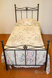 Letto Singolo in ferro battuto + rete e materasso
