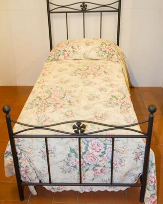 Letto Singolo in ferro battuto + rete e materasso