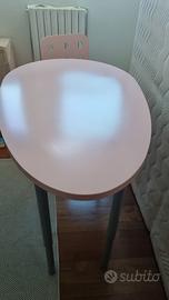 scrivania assimetrica rosa Ikea
