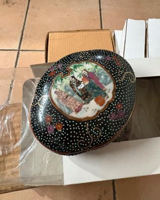 Scatola Portagioie Ceramica Stile Satsuma