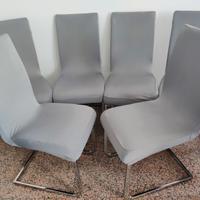 Set 6 sedie moderne + 6 coprisedie  elasticizzati