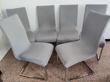 Set 6 sedie moderne + 6 coprisedie  elasticizzati