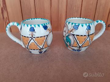 Coppia di tazze in ceramica Orvieto