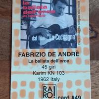FABRIZIO DE ANDRE' CARD OMAGGIO ALLEGATO A RARO