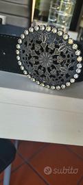 Cintura Cavalli Soul in vera pelle con Swarovski –