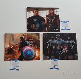 Foto Autografate Cap America Chris Evans Beckett 