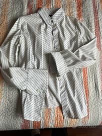 Camicia cotone bianca righe nere Mixeri