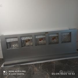 Porta scorrevole a due ante con vetri di Murano