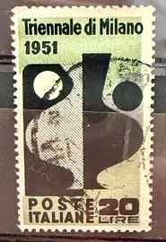 Francobollo 1951 Italia Triennale di Milano