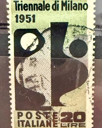 Francobollo 1951 Italia Triennale di Milano