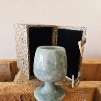 Bicchiere Tazza di color giada azzurro verde vinta