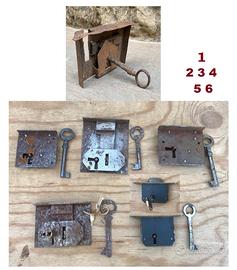 Lotto 6 serrature con chiave catenaccio porta