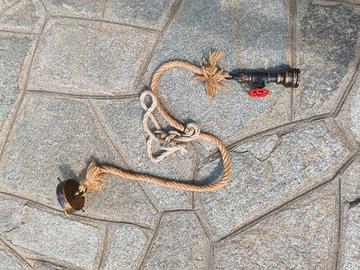 Lampada Sospensione Corda Canapa Tubo Industrial

