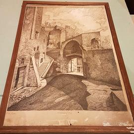 Quadro Scorcio Amelia - Originale Certificato