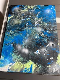 Quadro Acrylic Fluid Art 75x55 