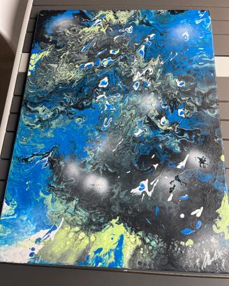 Quadro Acrylic Fluid Art 75x55 